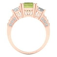 thumbnail image 4 of 4.27 ct Emerald Cut Natural Peridot 3 Stone 14K Rose Gold Womens Engagement Ring, 4 of 5
