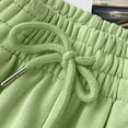 thumbnail image 5 of BLTIBY Womens Shorts Casual Solid Color Summer Ladies Elastic Waist High Waisted Drawstring Athletic Shorts with Pockets Lightweight Fashion Comfortable Short Pants Green M, 5 of 5