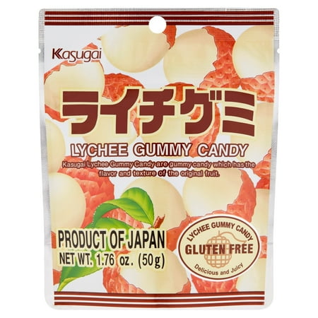 Kasugai litchi Gummy Candy, 1,76 oz, paquet de 12
