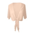 thumbnail image 5 of CIENVNSTG Women's Chiffon Cropped Bolero Sheer Shrugs Lightweight Short Bolero Cardigan Trendy 2026 Summer Tops Beige M, 5 of 7