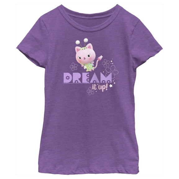 Girl's DreamWorks: Gabby's Dollhouse Kitty Fairy Dream it Up!  Graphic Tee Purple Berry X Small