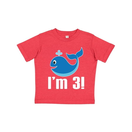 

Inktastic 3 Year Old Birthday Whale Boys Gift Toddler Boy Girl T-Shirt