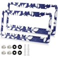 thumbnail image 2 of Coolnut Leaves Branches License Plate Frames 2 Pack, Waterproof Aluminum Alloy Car Tag Holder 2 Holes License Plate Covers with Screw Caps Auto Accessories, 2 of 7