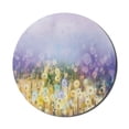 thumbnail image 1 of Flower Mouse Pad for Computers, Chamomile and Dandelion Field Meadow Landscape in Contrasting Colors Idyllic View, Round Non-Slip Thick Rubber Modern Mousepad, 8" Round, Yellow Purple, by Ambesonne, 1 of 2