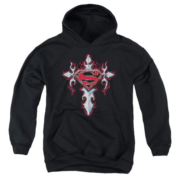 Superman - Gothic Steel Logo - Youth Hooded Sweatshirt - X-Large