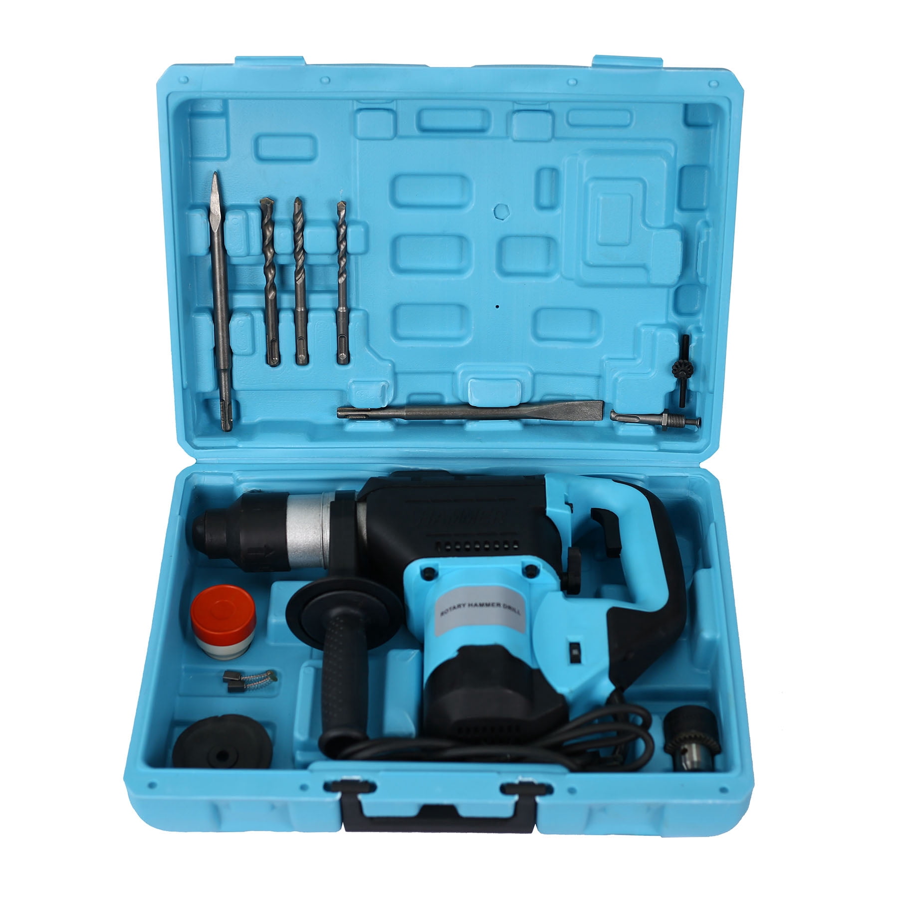 1100W Motor Blue & Black 1-1/2" SDS Plus 3 Functions Drill Hammer Demolition Concrete ,Blue + Black