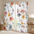thumbnail image 2 of Manfei Rustic Flower Floral Curtains Pack of 2 (42x84 Each),Country Plant Curtains Blackout,Orange White Green Bedroom Curtains For Adult,Luxury Bedroom Decor, 2 of 6