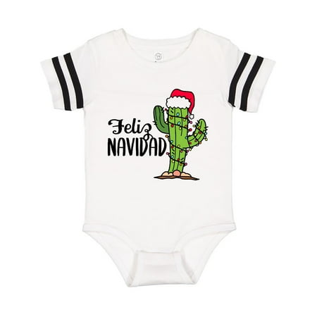 

Inktastic Feliz Navidad Christmas Cactus in Santa Hat Gift Baby Boy or Baby Girl Bodysuit
