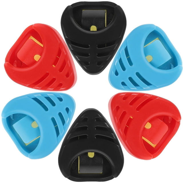 KAKOWELY 6pcs Plastic Guitar Pick Storage Box Drop-shaped Guitar Clip Box Paste Box for Standard Pick,1.42"X1.26"X0.39"