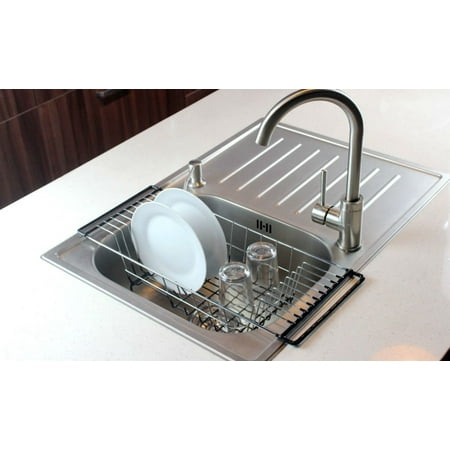 Neat O Over The Sink Kitchen Dish Drainer Rack Durable Chrome Plated Steel