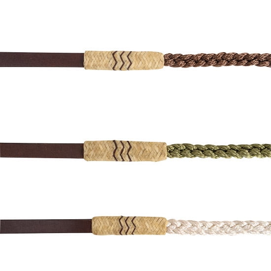 Cashel Braided Rawhide Button Roping Reins - Chocolate Leather Horse Reins