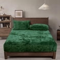 thumbnail image 1 of Sábana bajera ajustable PHF Truly Velvet, tamaño doble, color verde esmeralda, 1 of 8