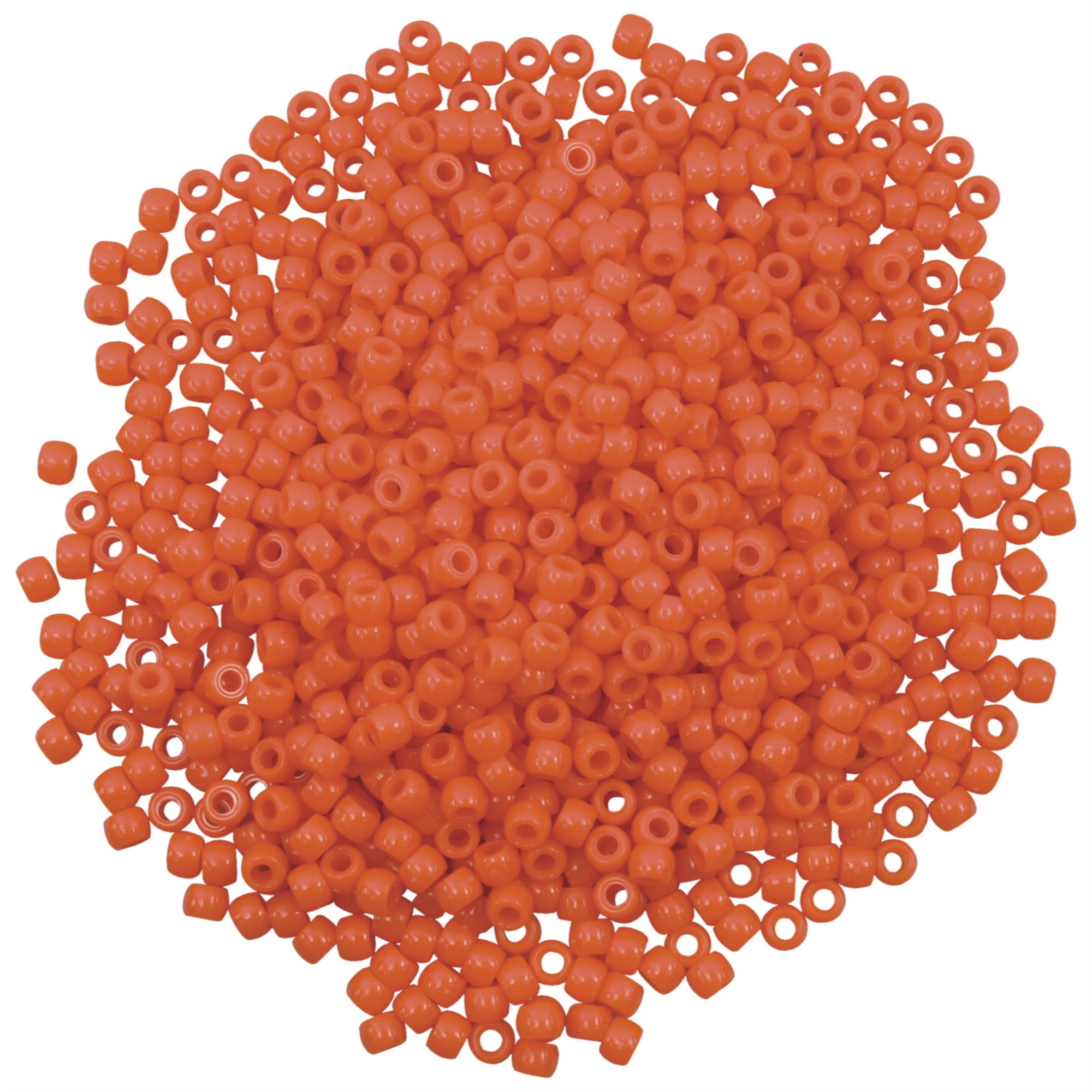 Creativity Street Plastic Pony Beads - Orange, Pkg of 1000
