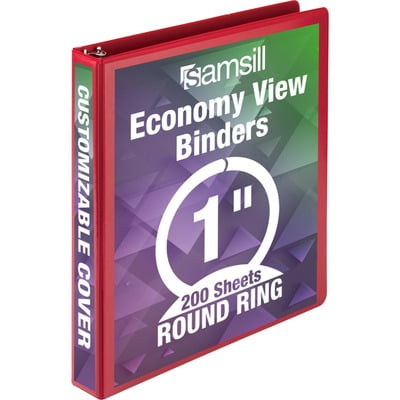 4pc Samsill Economy Round Ring View Binders 8 1 2 X 11 Sheet Size 225 Sheet Capacity 3 X Round Ring Fastener S 2 Internal Pocket S Chipboard Polypropylene Red Walmart Com Walmart Com