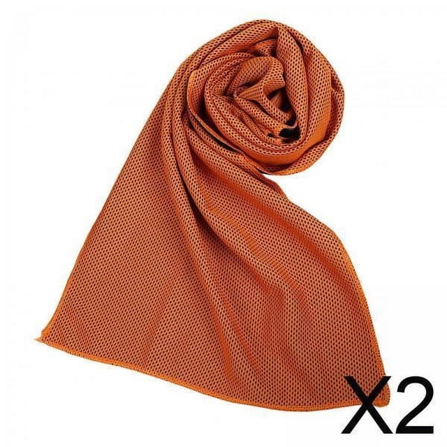 2 Toallas Para El Sudor De 30 X 90 Cm, Toalla De Enfriamiento Instantáneo Para Correr, Hacer Ejercicio En El Gimnasio, Color Naranja