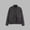 Dark Gray, variant on Women's Stand Collar Wool Blend Bomber Jacket Zip Button Cargo Pocket Cropped Coat Elastic Hem for Fall Winter Daily Street Casual Outwear Dark Gray S