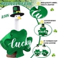 thumbnail image 4 of Guvpev St. Patrick's Day Goose Outfit for 23" Porch Statue - Large Green "Lucky" Shamrock Costume with Black Buckled Top Hat - Festive Irish Lawn Statue Clothes for Outdoor Yard Decor, 4 of 14