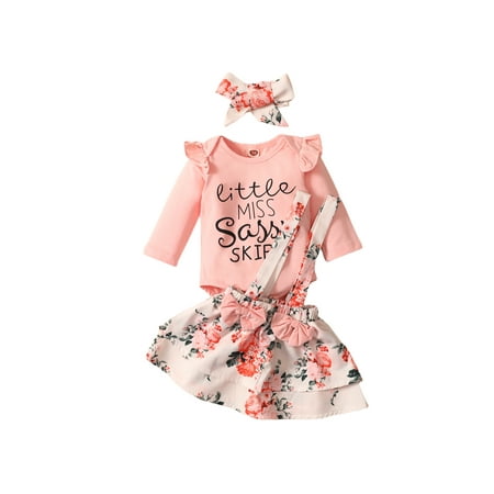 

Seyurigaoka Girl’s Long Sleeve Romper Flower Suspender Skirt and Headband