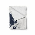thumbnail image 2 of Gone Fishing Soft Flannel Fleece Blanket, Abstract Graphic of Man and Tree Silhouette on Fish Shape Island, Cozy Plush for Indoor and Outdoor Use, 50" x 70", Coconut Dark Violet Blue, by Ambesonne, 2 of 6