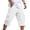 White, variant on KyCheLot Men's Capri Cargo Pants 3/4 Length Elastic Waist Capri Pants with Zipper Pockets Summer Everyday