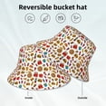 thumbnail image 5 of Daiia Hot Dog Pizza Pattern Bucket Hat - Trendy Cotton Sun Hat for Beach, Golf, Fishing - Fun Outdoor Vacation Boonie for Men and Women, 5 of 9