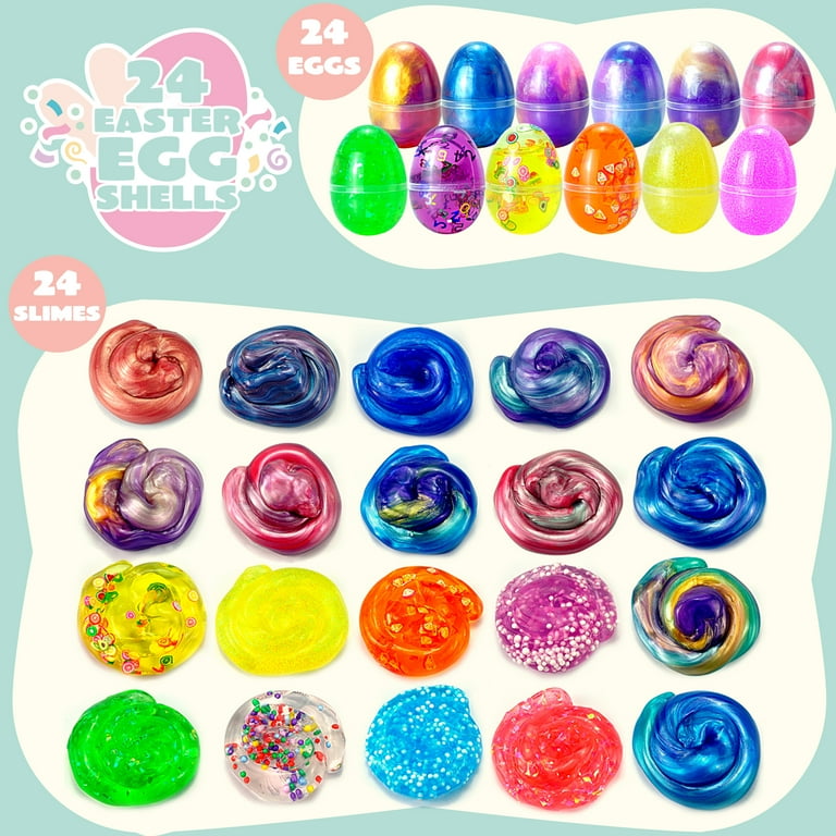 Uova Sorpresa Bambini, Hillylolly Easter Egg Fillers, 6 Pcs Slime Fluffy, Antistress Slime, Uovo di Pasqua, Giocattoli Pasquali, Stress Relief Toy Suit per Adulti e Bambini (Frutta