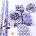 thumbnail image 5 of Xiao Hua Flores, regalos, decoraciones para cajas de regalo, regalos, papel para empaquetar flores (papel para empaquetar abanico plegable azul, 70 * 50 cm, azul), 5 of 5
