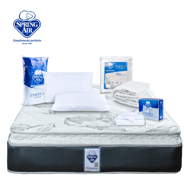 Paquete Colchon Individual + 2 Almohadas + Cubre Colchon + Sabanas Spring Air Smith