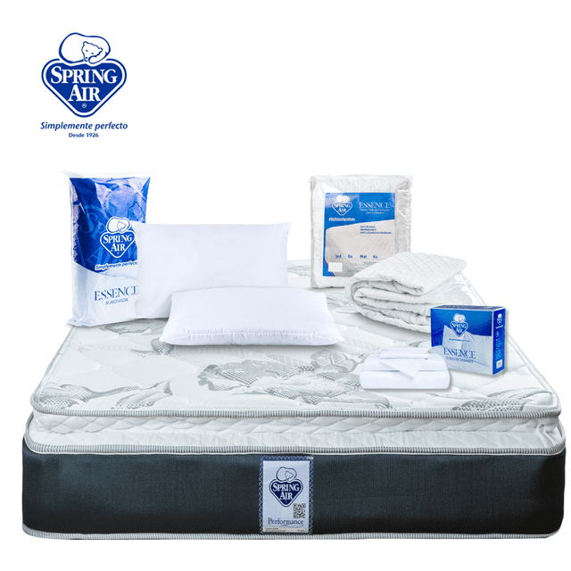 Paquete Colchón Matrimonial + 2 Almohadas + Cubre Colchon + Sabanas Spring Air Smith