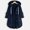 Dark Blue, variant on Women's Hooded Button-Front Winter Jacket with Pockets Long Sleeve Polyester Coat | Casual Outdoor Outerwear for Cold Weather Commutes and Weekend Errands