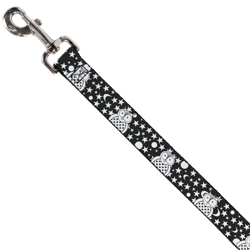 Buckle-Down Pet Leash, Dog Leash, Owls Black White, 6 Feet Long 1.0 Inch Wide