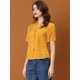 thumbnail image 2 of Blusa de lunares con corazón dulce Allegra K Amarillo S, 2 of 6