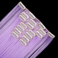 thumbnail image 3 of SHCKE Clip in Hair Extensions 26 Inch Hairpieces 8 Pieces Set Clip On Hair Extension Straight Double Weft Hair Extensions Synthetic Hairpiece for Women Light Purple, 3 of 6
