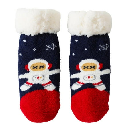

Younar Kids Fuzzy Slipper Socks Thick Kids Fuzzy Socks Warm Fleece Children Socks Non-Slip Plush Socks with Cute Patterns Adorable Christmas Sleep Socks for Kids excellent
