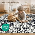 thumbnail image 4 of ODIKA 8'x10' Washable Area Rug Interlocking Scale Border Retro Aesthetic Snake Serpent Vintage Playful for Living Room, Under Sectional, Family , Durable, Non-Slip, 4 of 7