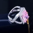 thumbnail image 6 of Pink Cubic Zirconia Princess Cut Wedding Banquet Finger Ring Jewelry Accessories, 6 of 7