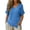 Blue, variant on Womens Tops Plus Size V-Neck Wrinkle-Resistant Solid Color Blouse 2026