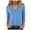 Blue, variant on Womens Button Down Shirts Casual V Neck 3/4 Length Sleeve Open Front Cardigan Dressy Loose Work Business Blouses Top (Blue, S)