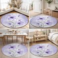thumbnail image 4 of Round Rugs 6Ft, Purple Spring Floral Round Area Rug Washable Indoor Throw Carpet, Vintage Luxury Botanical Soft Non Slip Circle Rug for Office Cabinet Home Decor Aesthetic, 4 of 8