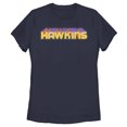 thumbnail image 1 of Women's Stranger Things Retro Hawkins Text  T-Shirt - Navy Blue - Medium, 1 of 3