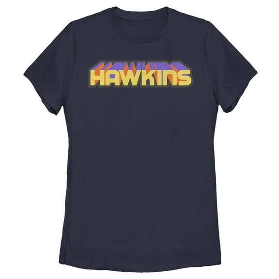 Netflix Women's Stranger Things Retro Hawkins Text Graphic T-Shirt