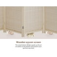 thumbnail image 7 of CL.HPAHKL Bamboo Room Divider 4 Panel Folding Privacy Screen Freestanding Wall Divider 6 ft Tall Room Partitions and Dividers for Home Bedroom Living Room, Natural, 7 of 7