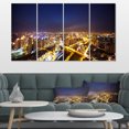 thumbnail image 1 of Downtown Nighttime Panorama - Cityscape Canvas Art Print, 1 of 3