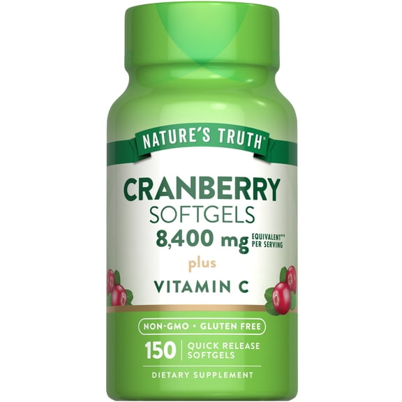 Cranberry with Vitamin C Softgels | 8400mg | 150 Pills | For Men and Women | by Nature's Truth