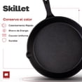 thumbnail image 2 of Ultrachef Juego de 3 Sartenes de Hierro Fundido con Mango Largo, Previamente Curado, Cast-Iron Skillet, Set de 3 piezas (6, 8 y 10), Negro, 2 of 8