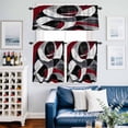 thumbnail image 2 of Red Black Twist Art Kitchen Curtains Valances and Tiers Set of 3 Classic Match Tier Curtains and Valance with Rod Pocket for Small Windows, 27.5"x36", 2 of 9