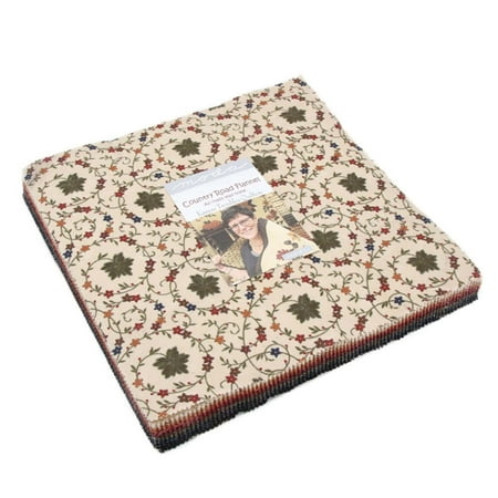 Kansas Jayhawks Fabric - Moda Kansas Troubles Country Roads Flannel Layer Cake 42 Ten Inch Squares