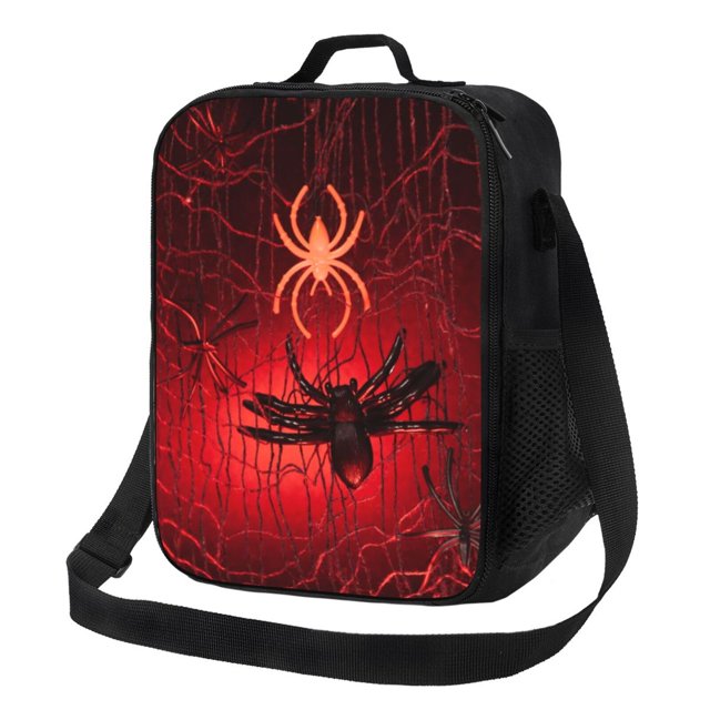 Disketp Black Spider Web With Spiders Bolsa Térmica Estampada para Almuerzo, Lonchera para Hombres y Mujeres Adultos
