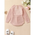 thumbnail image 3 of Bagilaanoe Newborn Baby Girl Knitted Romper Sweater Long Sleeve Flower Embroidery Bodysuits 6M 9M 12M 18M 24M Infant Warm Jumpers Tops Fall Loose Knitwear, 3 of 9