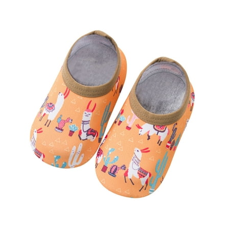 

Odeerbi Clearance Toddler Girls Boys Non-slip Socks Breathable Indoor Socks Kids Cartoon Print Orange